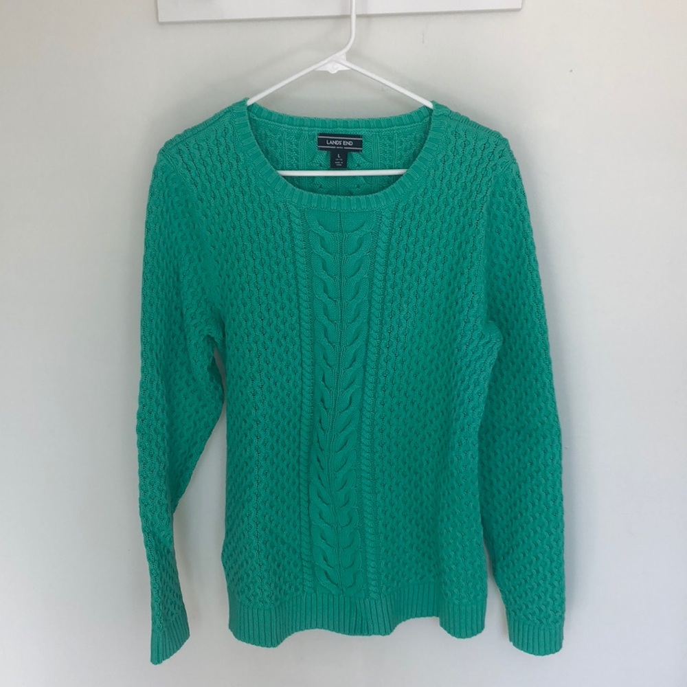 Lands End Green Sweater